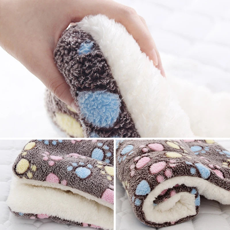 Pet Sleeping Mat Cat Bed Dog Bed Thickened Pet Soft Wool Mat Blanket Mmattress Household Portable Washable Warm Carpet