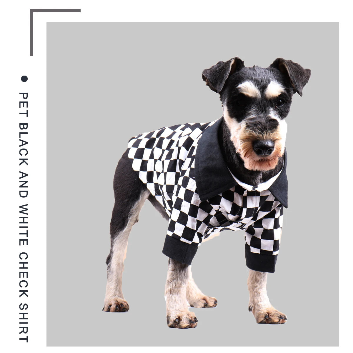 Spring Summer Pet Dog Clothes Black & White Checker Pattern Dog Shirt for Small Dogs Boy Soft Breathable Fashion Puppy Clothing Fashion Style