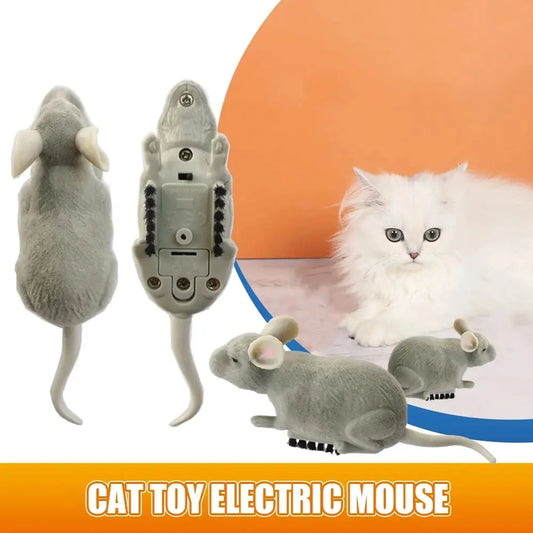 Ratón eléctrico de juguete para gatos, Robot de Escape automático con vibración para gatear, ratón de peluche operado por batería, juguete de interacción para mascotas