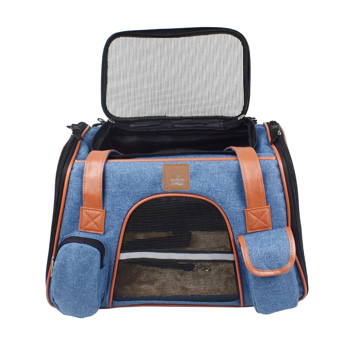 Bolsa transportadora para perros, mochila lateral suave, transportadores para mascotas y gatos, bolsas de viaje para perros, transporte aprobado por aerolínea para perros pequeños y gatos salientes