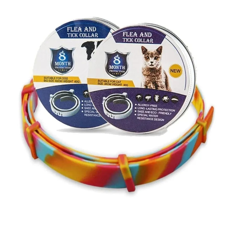 Collier anti-puces pour chien et chat, réglable en plein air, anti-tiques, moustiques, pour animaux de compagnie, Protection à Long terme de 8 mois, accessoires pour chiots, nouvelle collection