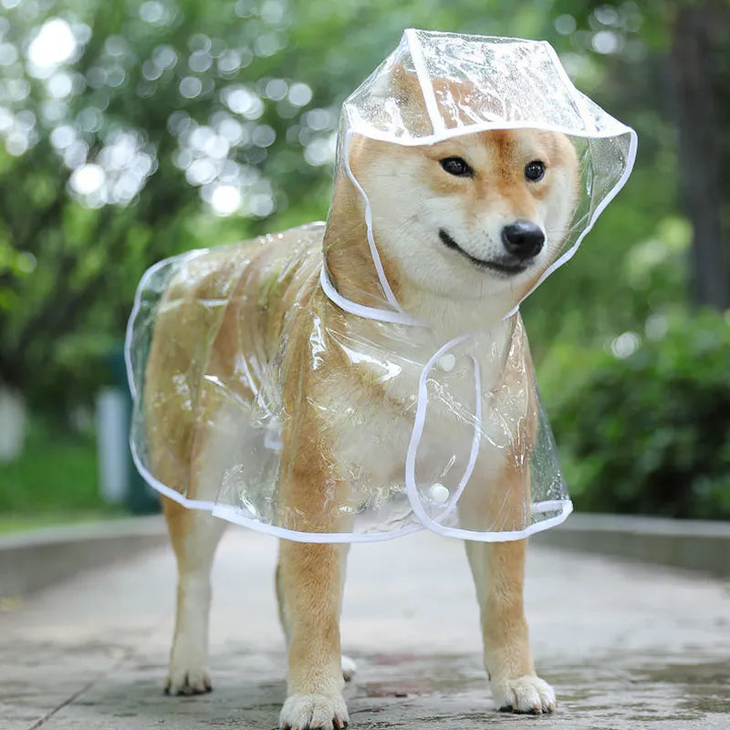 Vêtements de pluie transparents pour animaux de compagnie, vêtements de pluie transparents pour animaux de compagnie, veste imperméable à capuche pour animaux de compagnie, vêtements en PVC souple pour petits chiens, Poncho de pluie pour chiots