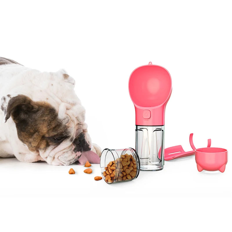 Hello Dog – bouteille d'eau Portable 4 en 1 pour chien et chat, distributeur de nourriture avec pelle à merde et merde, fournitures multifonctions pour animaux de compagnie, accessoires de bol