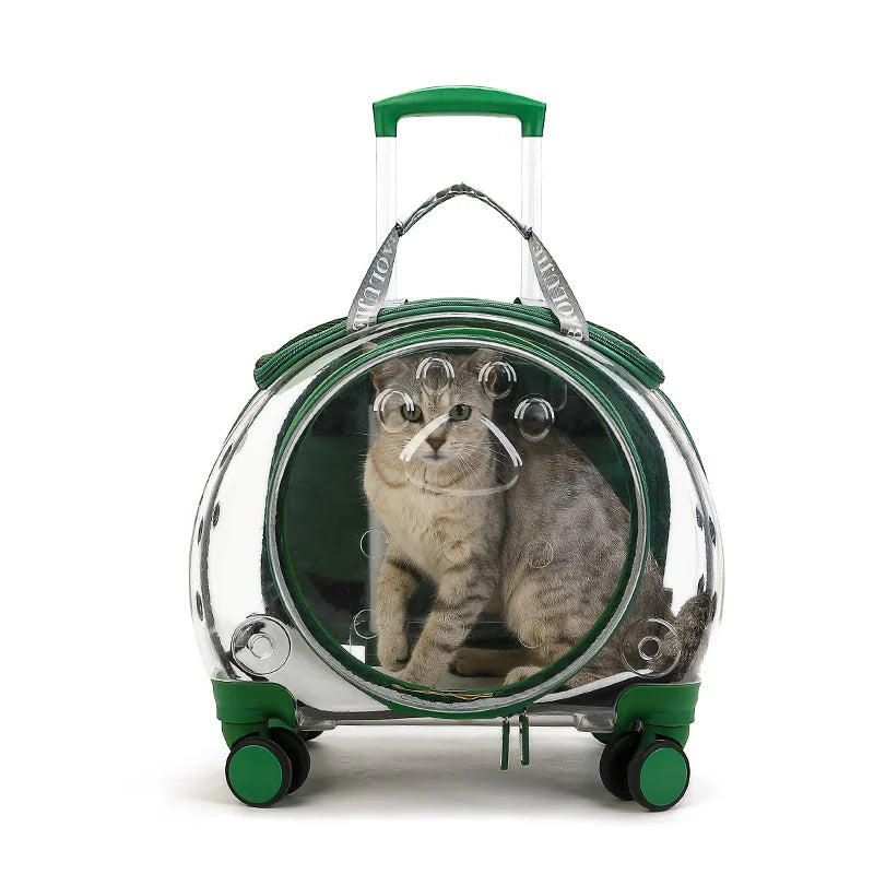 Mochila de equipaje para mascotas, Maleta de aviación portátil transpirable de gran capacidad para exteriores, transportador plegable para gatos