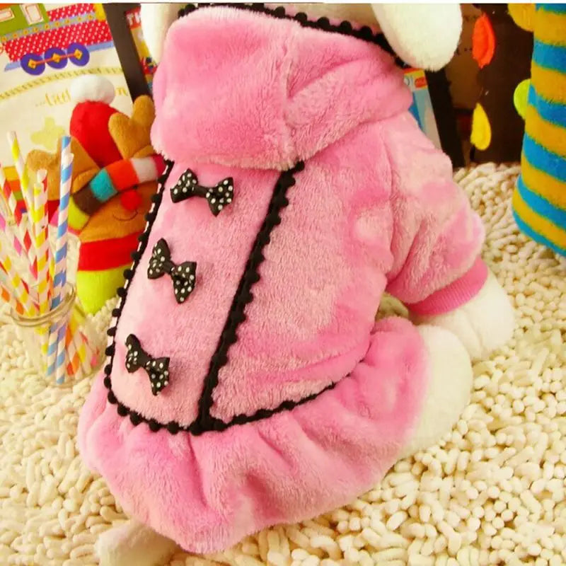 Velvet Cute Pet Dog Clothes Fashion Dog Dress For Small Medium Dogs Cats Clothes Puppy Dot Skirts Luxury Warm Apparels Dress