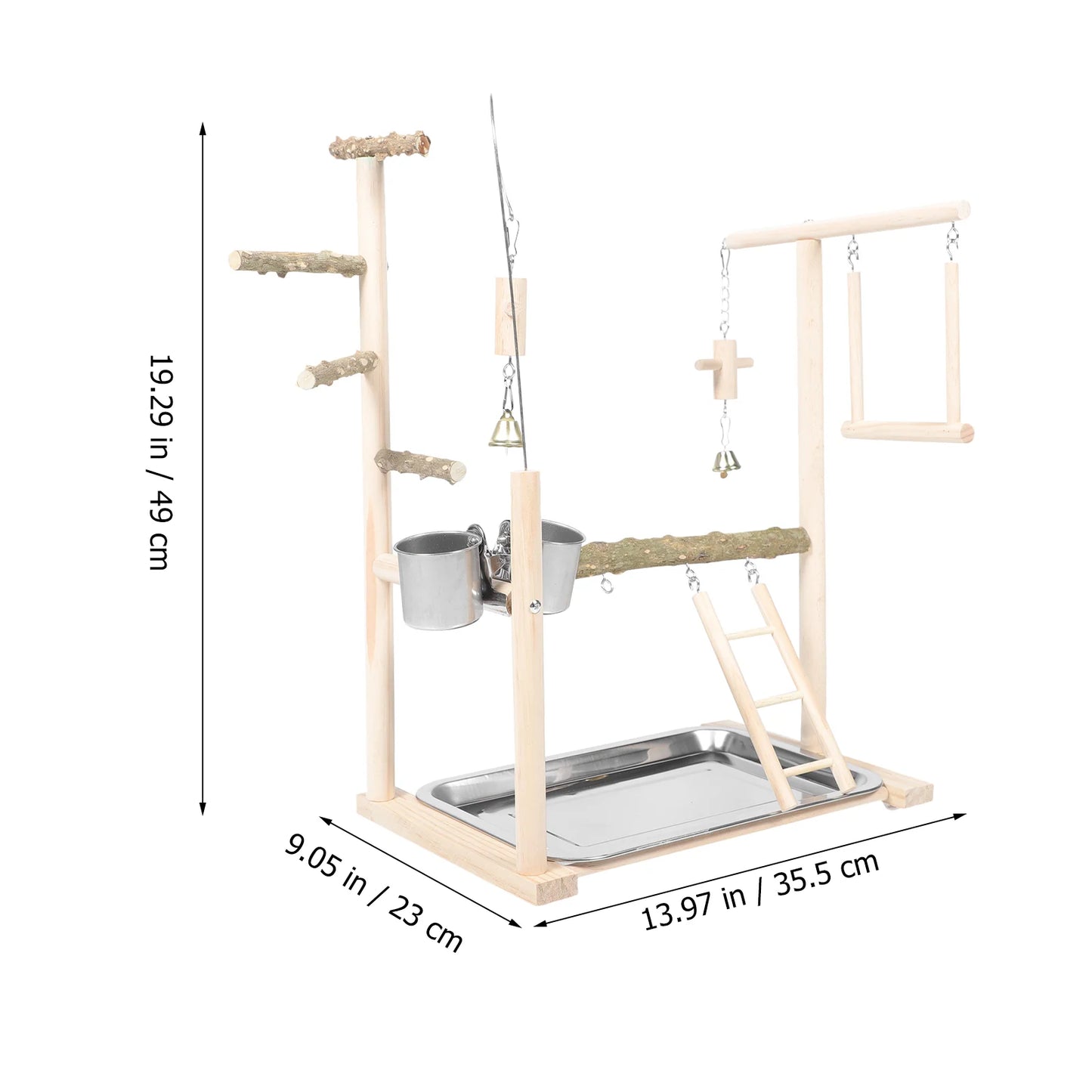 Juguetes de madera soporte para loros escritorio pájaro de madera perca Natural mesa patio de juegos periquito Oficina