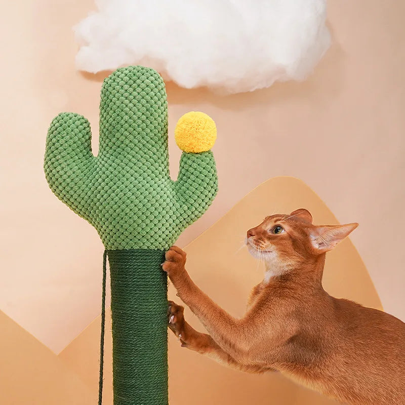 Postes rascadores para gatos, rascador bonito de árbol de Cactus con bola, juguetes de menta para mascotas, muebles rascadores para gatitos