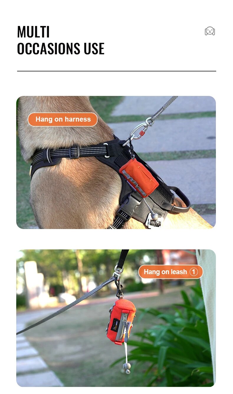 Pet Dog Adjustable Small Dispenser Canine Poop Holder with Carabiner Suitable for All Dog Leashes Walk Accessories