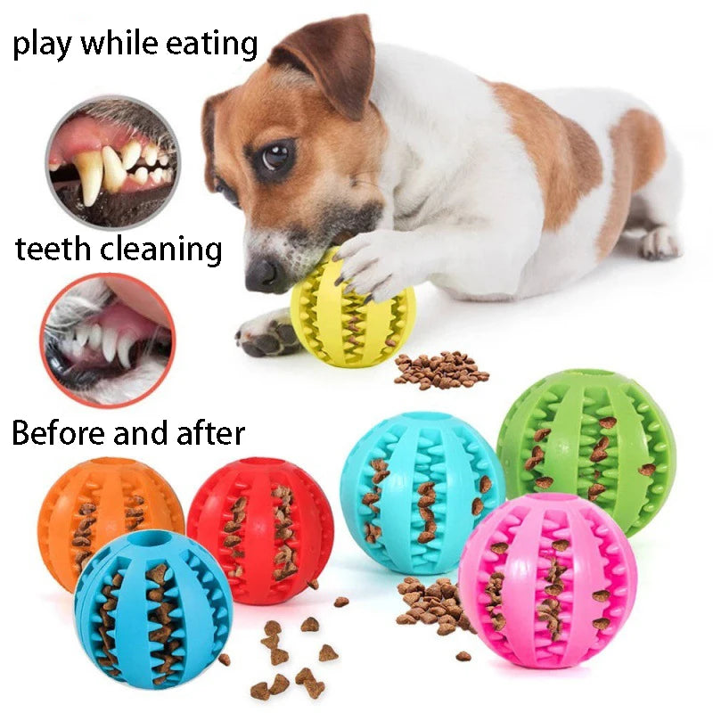 Jouets en caoutchouc naturel pour chien, jouets à mâcher pour chien, nettoyage des dents, boule de friandises, élasticité Interactive Extra-résistante, 5cm, produits pour animaux de compagnie