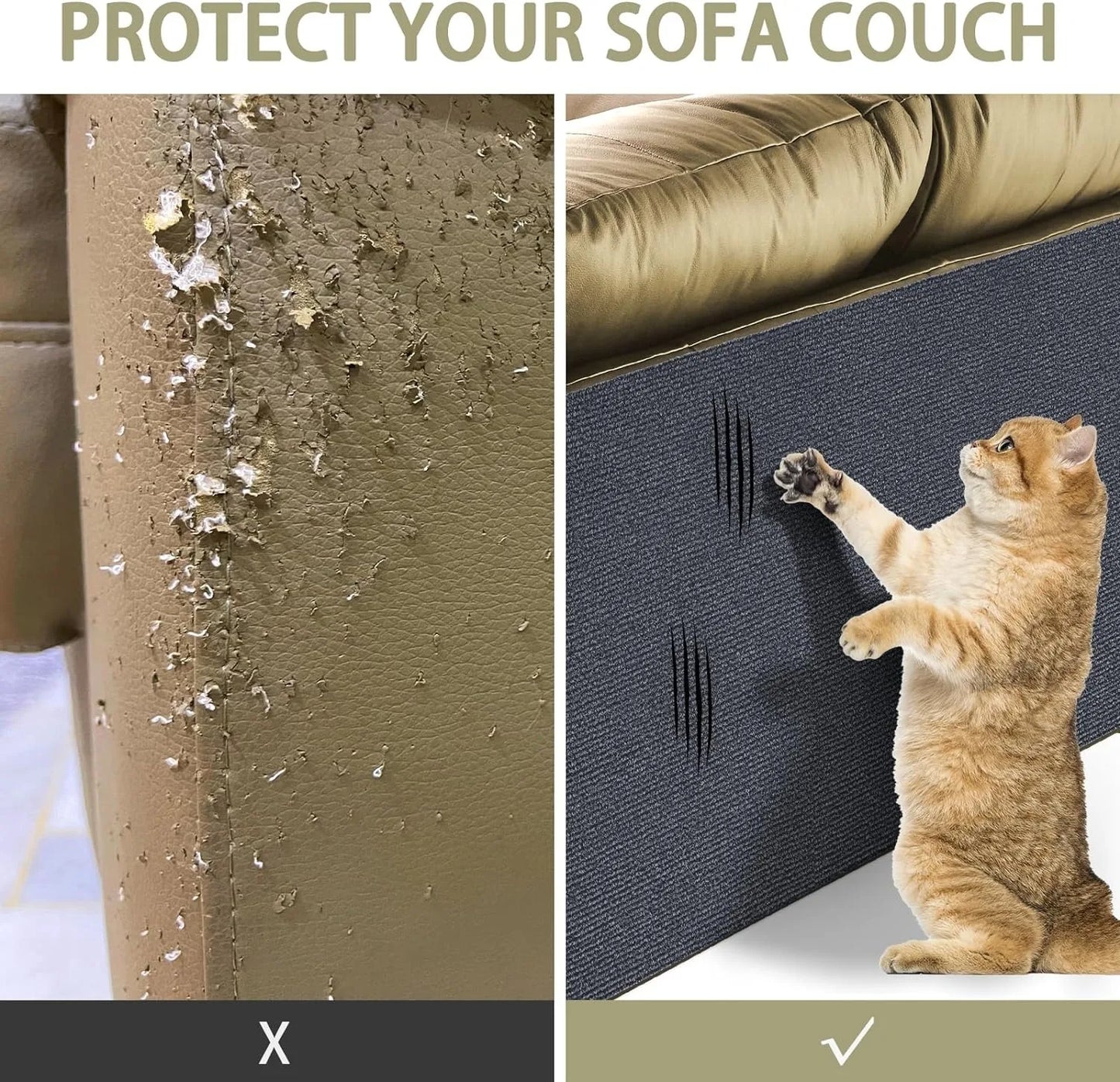 Wall Anti Cat Scratch Sofa DIY Cats Scratch Board Sofa Protection Paws Sharpen Trimmable Self-adhesive Carpet Cats Scratch Board