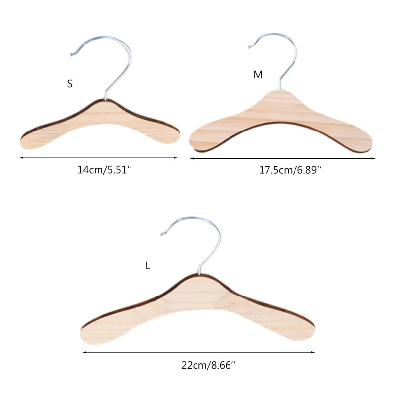 Cintres en bois pour vêtements d'animaux de compagnie, 10 pièces, cintres portables en bois, cadeau Durable