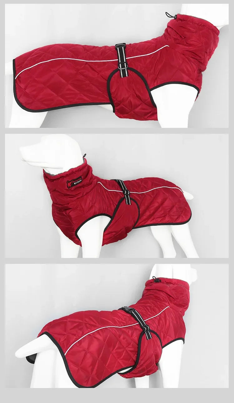 Chaqueta para exteriores para perros, abrigo reflectante impermeable para mascotas, chaleco de invierno cálido de algodón, ropa para perros grandes y medianos, Labrador