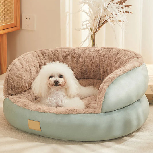 Round Rabbits Fluffy Dog Cat Bed Comfortable Breathable Pet Bed Pet Winter