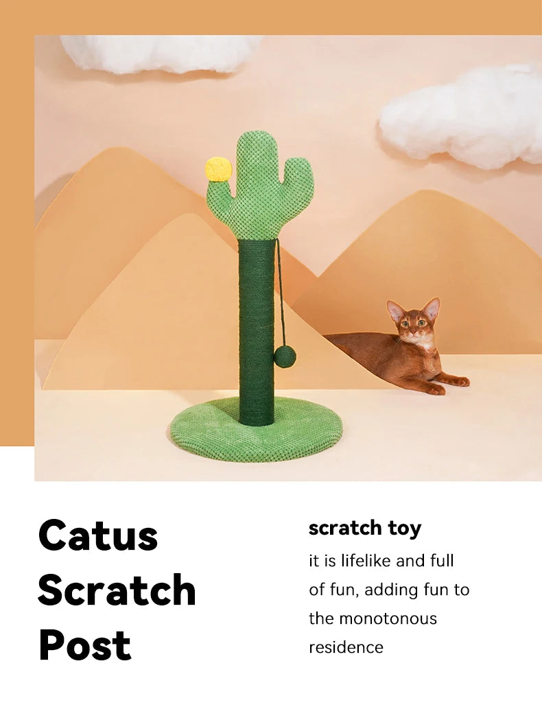 Postes rascadores para gatos, rascador bonito de árbol de Cactus con bola, juguetes de menta para mascotas, muebles rascadores para gatitos