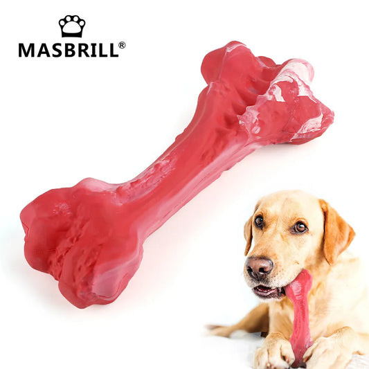 Juguete masticable de hueso para perro, dispensador de golosinas, cepillo de dientes de goma duradero, juguete de limpieza, suministros para masticar para cachorros