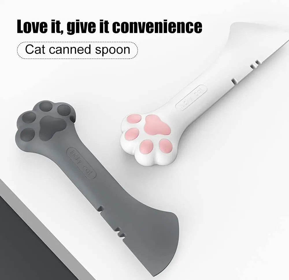 Cuillère pour animaux de compagnie, ouvre-boîte multifonctionnel, cuillère à mélanger les aliments humides, couvercle de scellage en Silicone pour chat, stockage des aliments, accessoires pour chiens, fournitures pour animaux de compagnie, bol