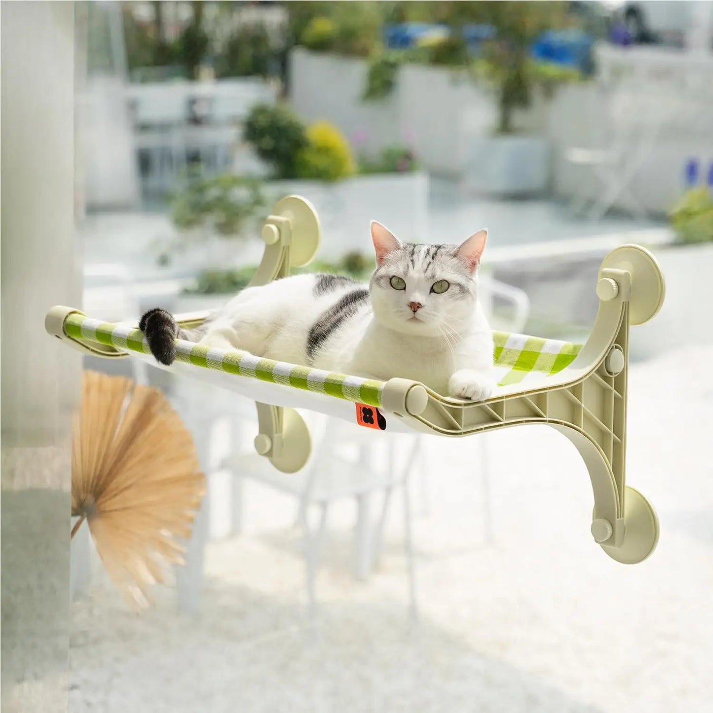 Mewoofun Four-Seasons-Use Cat Hammock Window Perch Detachable Washable Space-Saving Cat Furniture Hanging Pet Bed