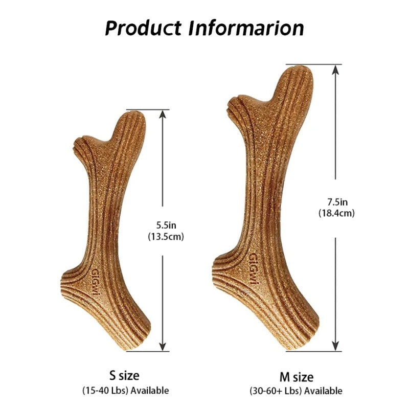 Mordedores de juguete para perros con astas de ciervo de madera auténtica para masticadores agresivos, palo para masticar para perros grandes, indestructible, resistente y duradero, juguetes para mascotas, regalo