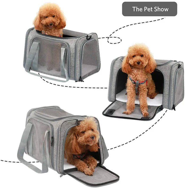 Portable Pet Dog Carrier Bag Foldable Dog Backpack Breathable Travel Airline Approved Transport Bag for Small Dogs Cats