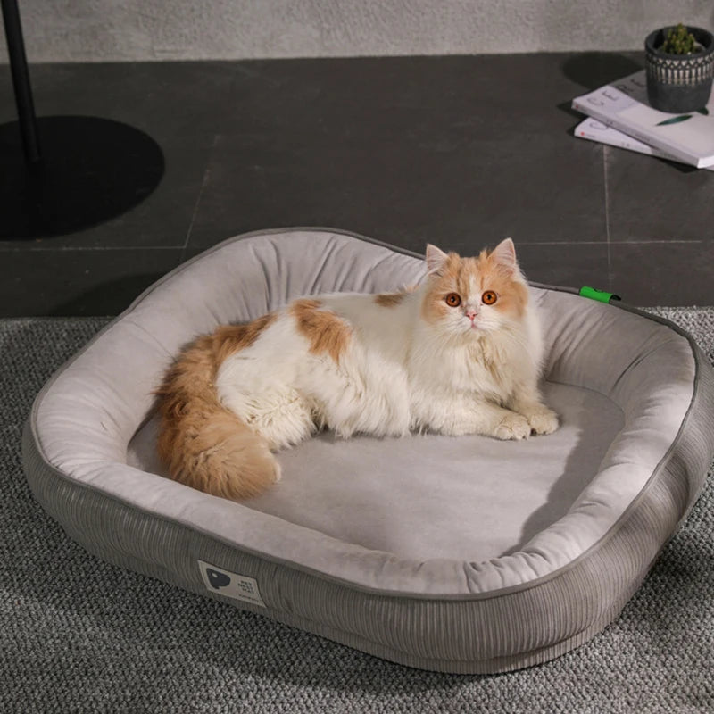 Square Cat's House Bed For Cats Dog Mat Warm Sleep Cat Nest Cushion Dog Puppy Couch For Dogs Basket Plush Pet Accessories Winter