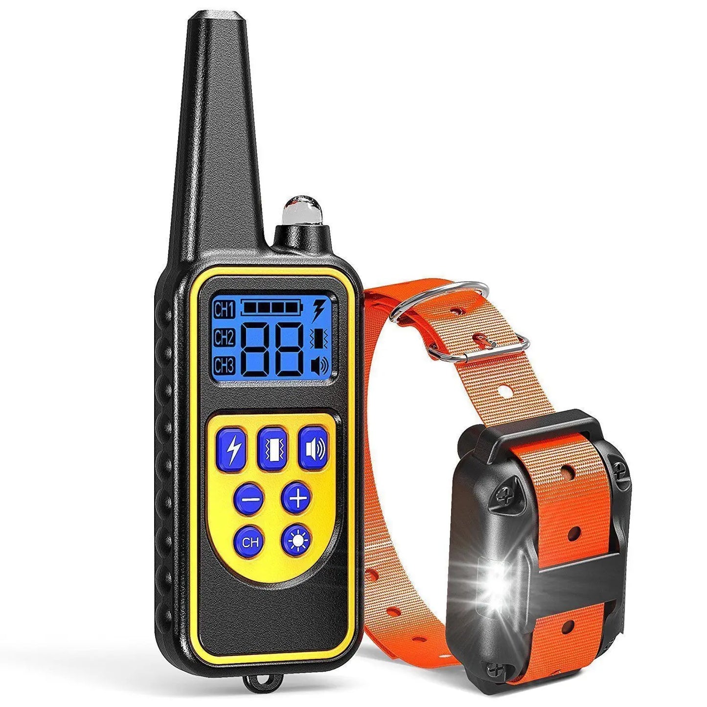 Collar de entrenamiento eléctrico para perro, 800m, resistente al agua, Control remoto para mascotas, entrenamiento, collar para perro recargable con sonido de vibración de choque