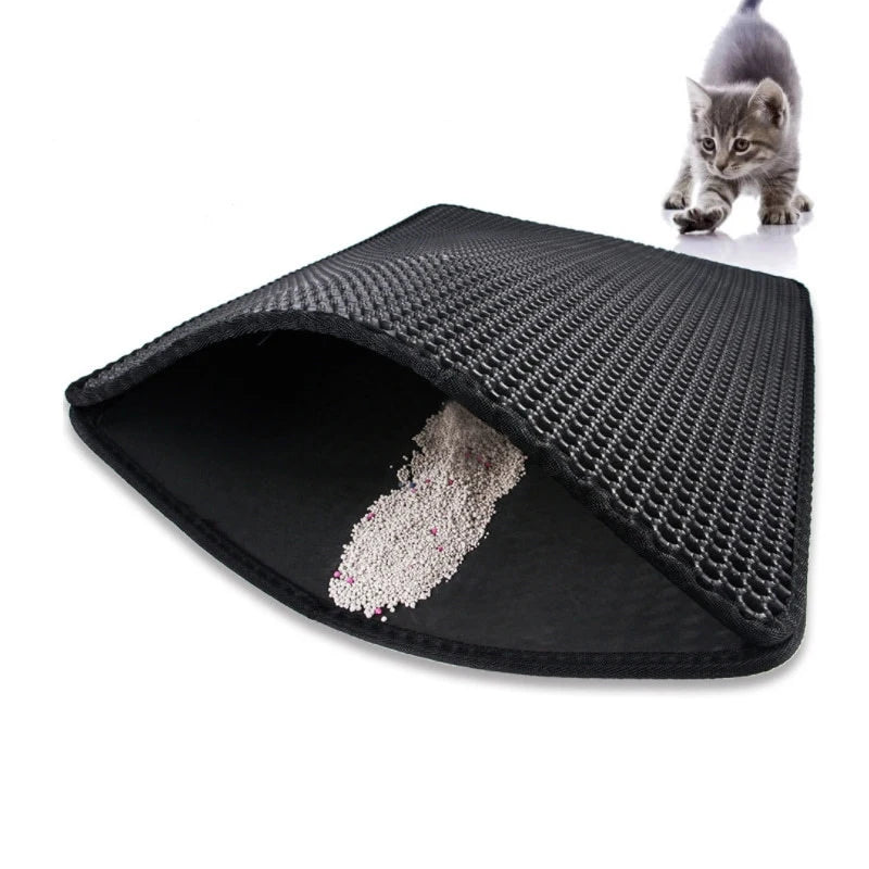 Tapis de litière EVA Double couche pour chat, imperméable et antidérapant, filtre de bassin de sable, matelas lavable pour chaton et chien, tapis de sol, fournitures de nettoyage pour animaux de compagnie