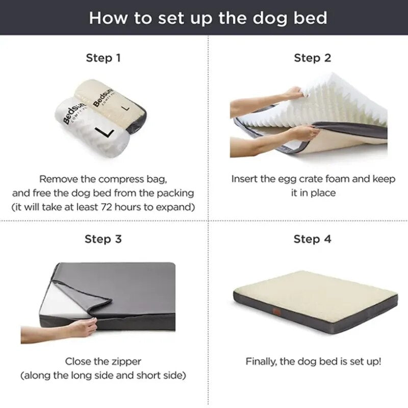 Orthopedic Memory Foam for Large Dogs, Bed,Sponge Soft,Washable Pet Mat with Removable Cover and Nonskid Bottom