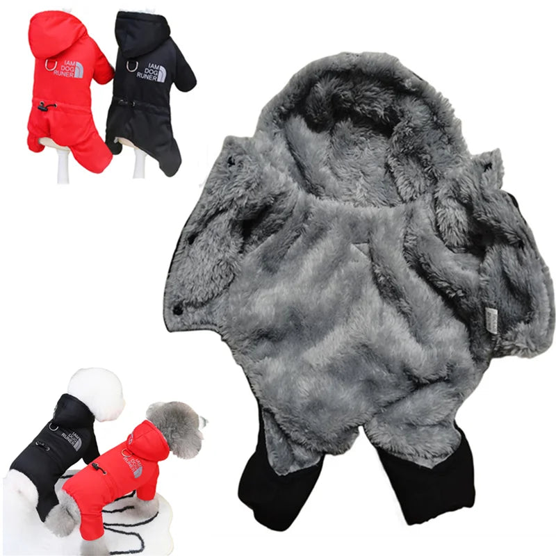 Mono grueso y cálido para perros, ropa de invierno para perros de compañía, abrigo para Chihuahua, Sudadera con capucha impermeable, monos para cachorros, chaqueta para caniche, ropa para mascotas