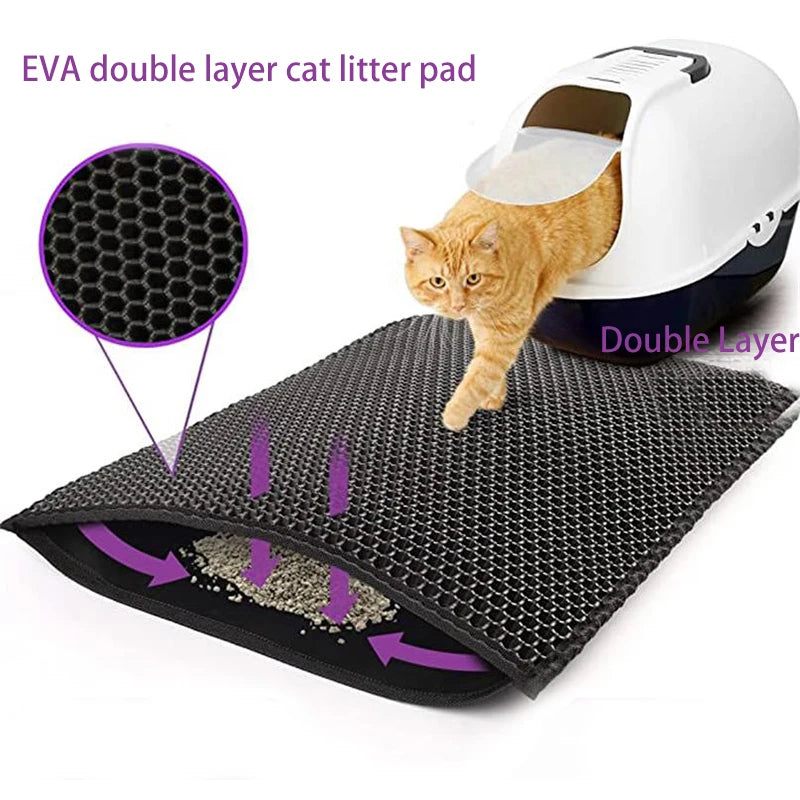 Breathable Cat Litter Mat Double Strainer Anti-flaking Absorbent Deodorant Anti-splash Cat Toilet Mat Cat Scratching Mat