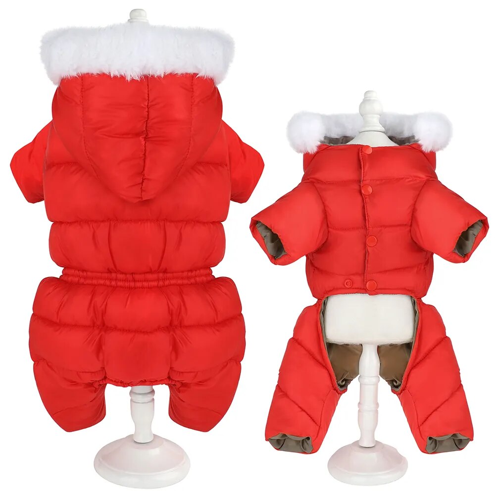 Ropa para perros pequeños, abrigo impermeable cálido de invierno para perros, sudaderas con capucha, ropa gruesa para mascotas, mono, chaqueta de 4 patas para perros y niñas