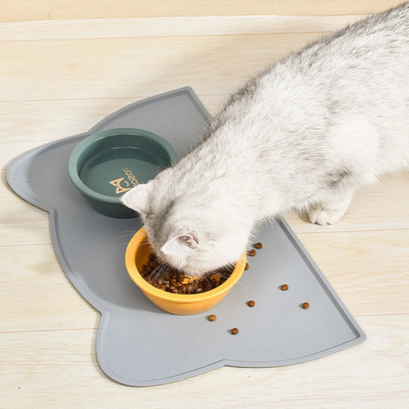 Tapete de silicona para mascotas, almohadilla de alimentación para alimentos, impermeable, cuenco para perros y gatos, tapete para comida, bandeja alimentadora para cachorros, mantel individual con cojín de agua