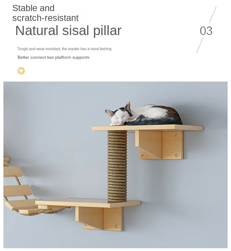 Wall Mounted Cat Tree Towers for Large Cats, Tall Training Supplies, Rest for Cats Nest, Play Structure, Cats Supplies Toys