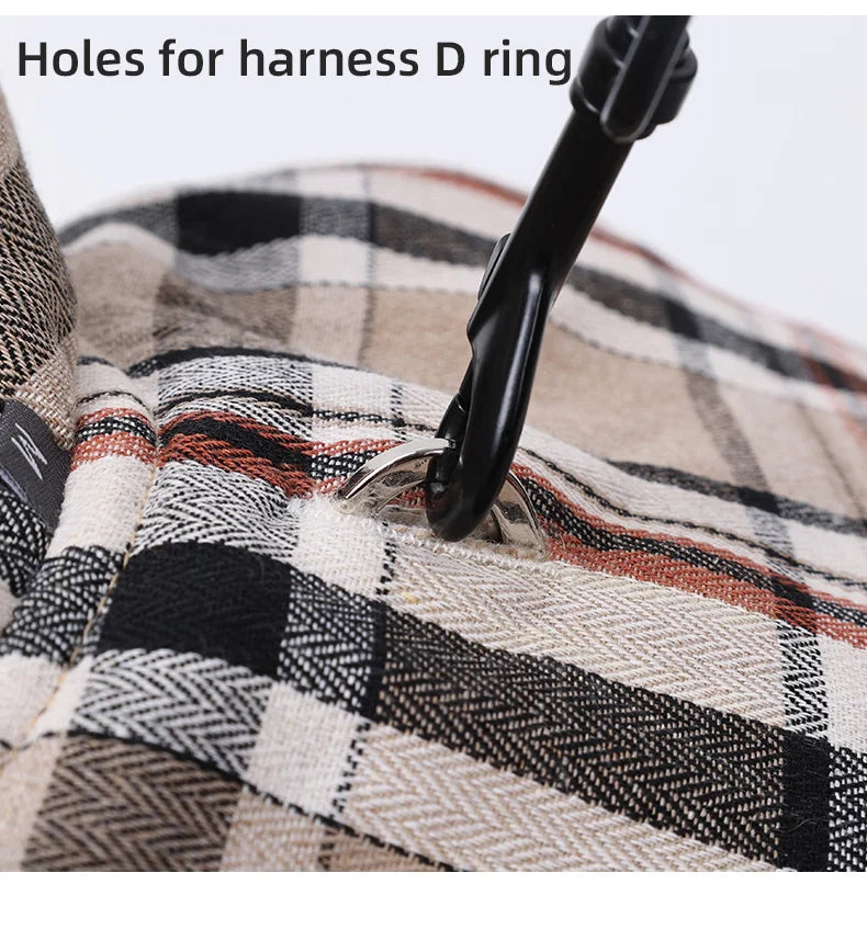 Waterproof Dog Jacket Checked Pattern Reversible Dog Clothes for Small Medium Large Dogs Soft Warm Dog Coat with Flexible Chest