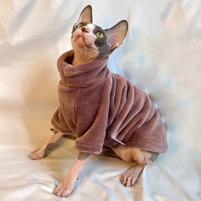 Ropa cómoda de invierno para gatos Sphynx, abrigo con capucha para gatos, ropa para mascotas, ropa bonita, camisa para gatos sin pelo, proveedor de mascotas