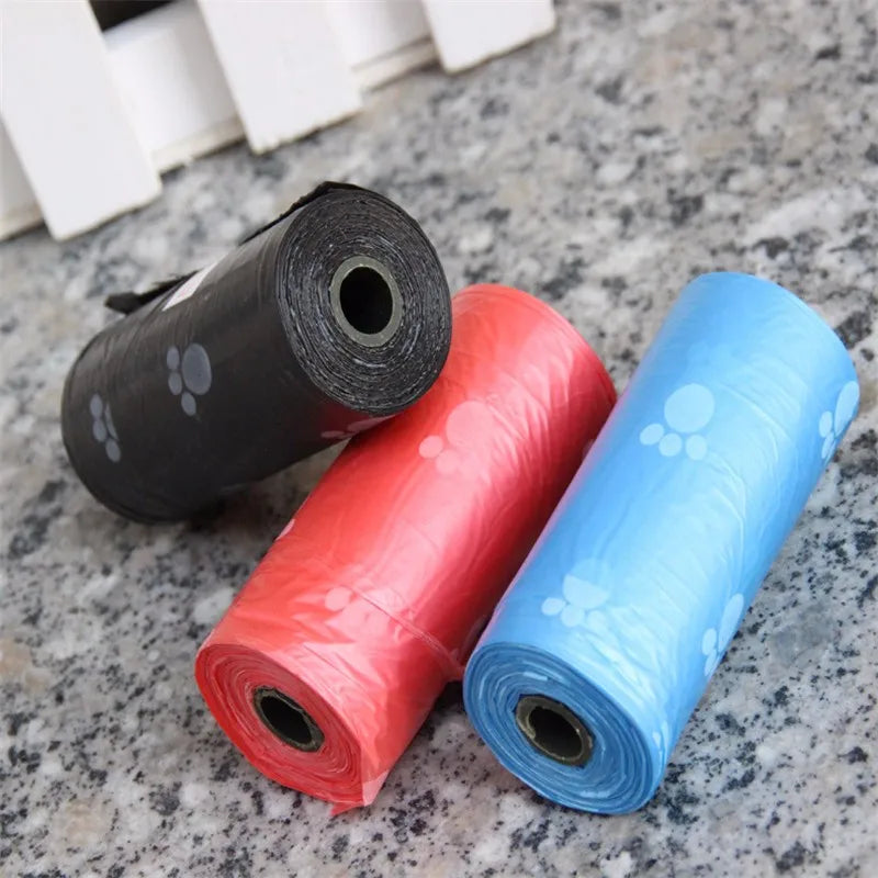 5/10/30Roll Dog Poop Bags for dog Large Cat Waste Bags Doggie Outdoor Home Clean Refill Garbage Bag Pet Supplies 15 Bags/ Roll