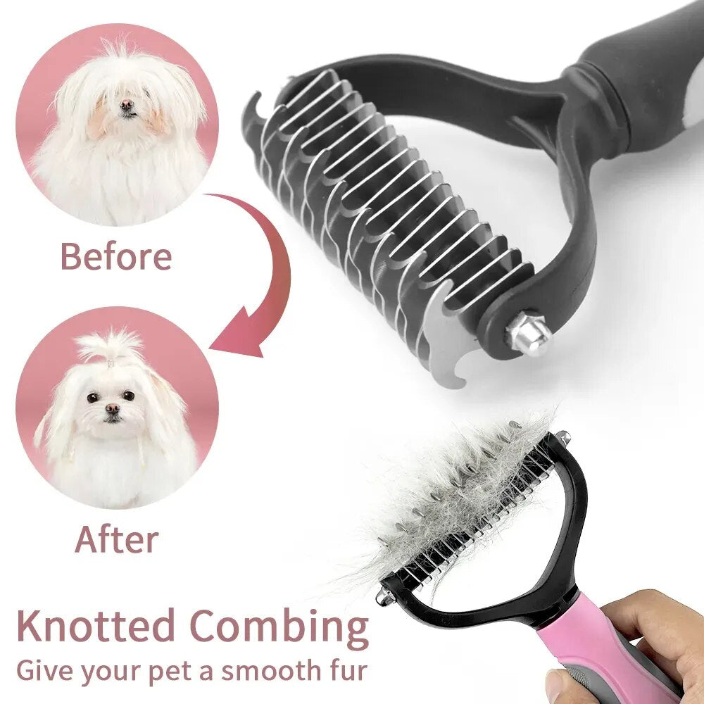 Pets Fur Knot Cutter Dog Grooming Shedding Tools Pet Cat Hair Removal Comb Brush Double sided Pet Products Suppliers Accessories