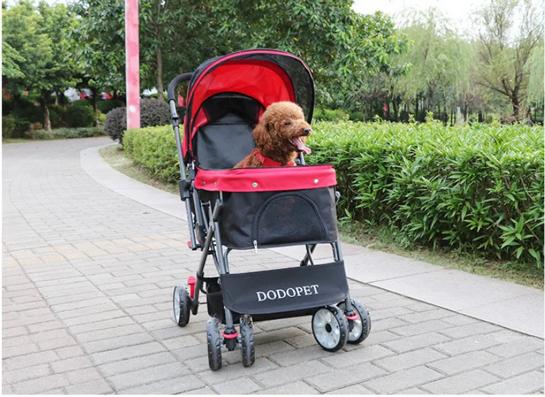 25kg Large Wheels Luxury Easy One-Hand Fold Travel Pet Stroller Trolley Folding Carrier