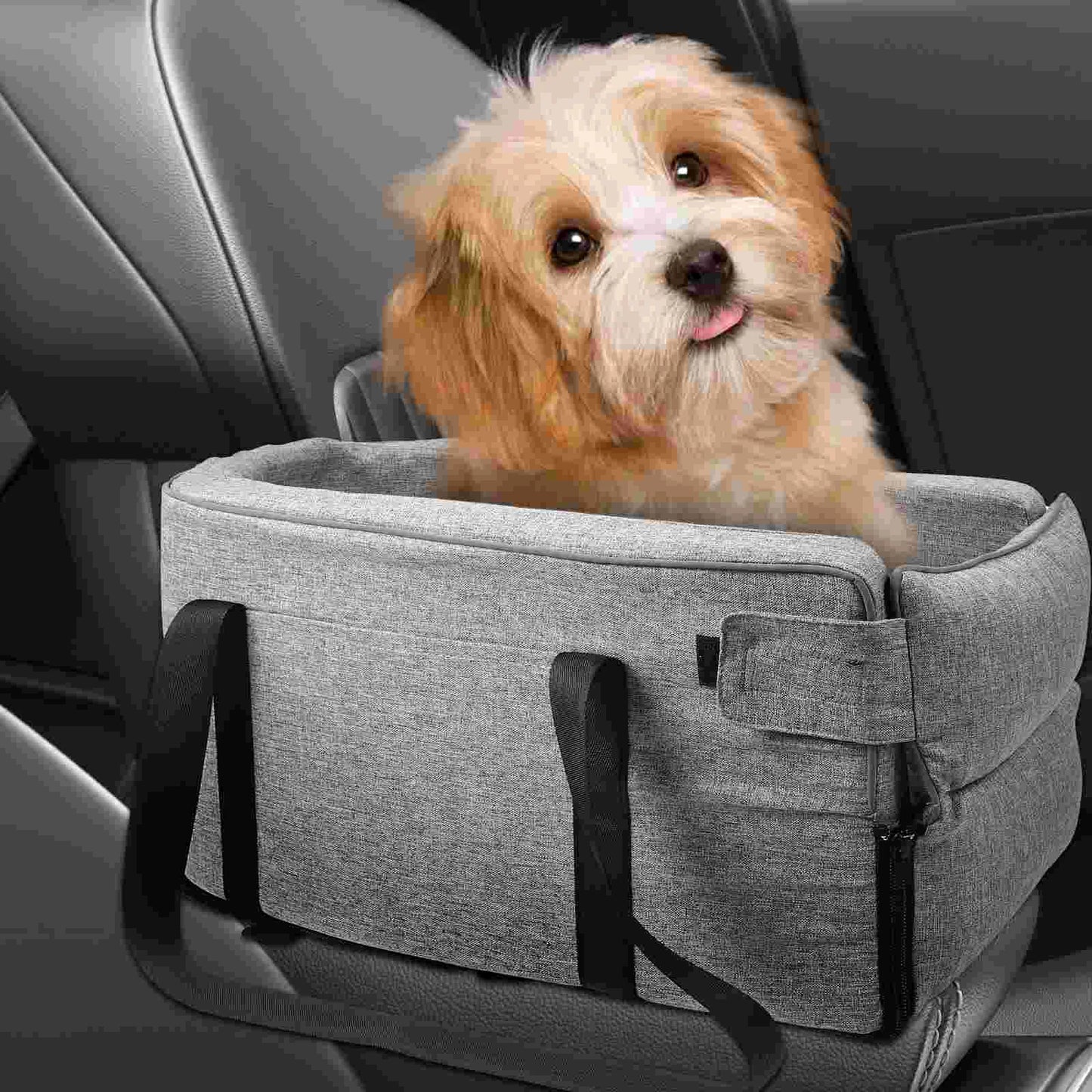 Car Pet Bed Dog Car Seat Pet Dog Car Seat With Handle Cloth Pet Car Booster Seat For Armrest Center Console Travel Stroller