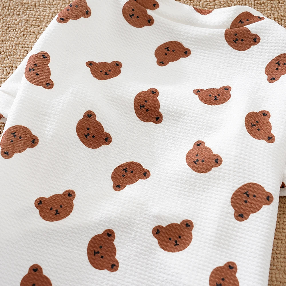 Bear Print Dog Shirt Pet T-Shirts Soft Breathable Stretchy Cats Dogs Tee Shirt Vest Dog Apparel for Medium Small Dog Clothes