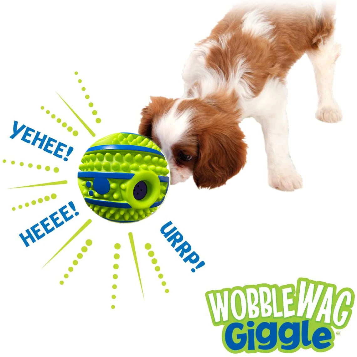 Wobble Wag Giggle Glow Ball Interactive Dog Toy Fun Giggle Sounds When Rolled or Shaken Pets Know Best As Seen On TV