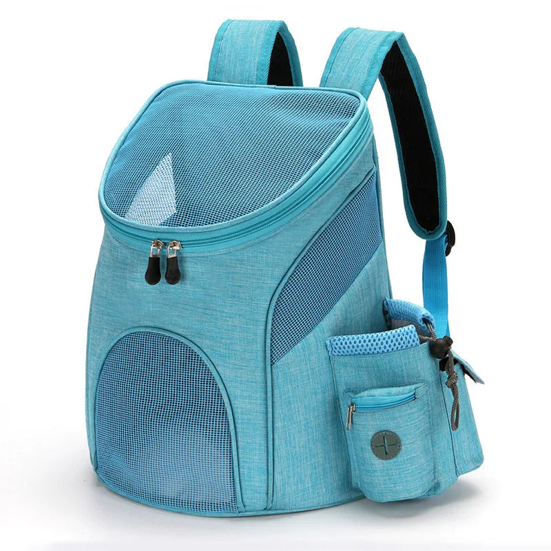 Bolsa portamascotas, mochila para gatos, portátil, plegable, transpirable, para perros y gatos medianos, mochila frontal para exteriores, mochila de malla