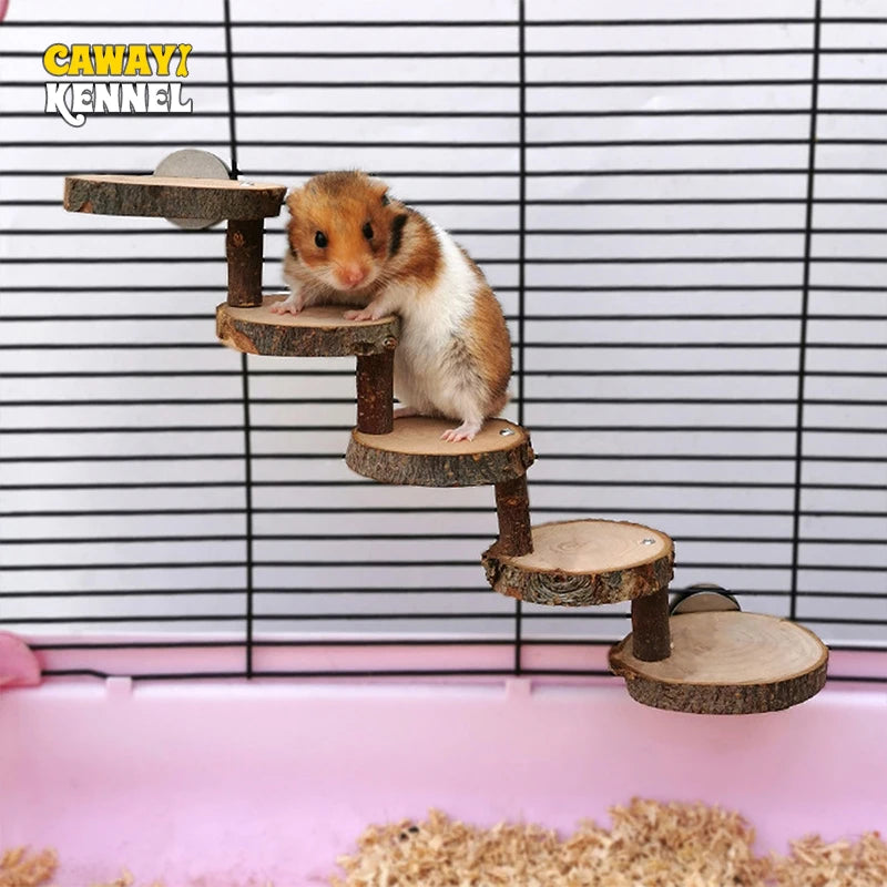 Échelle en bois pour Hamster à 3/5 marches, pour petits animaux, jouets d'escalade, support pour perroquets, oiseaux, perchoirs, escalier, Cage pour animaux de compagnie D9076