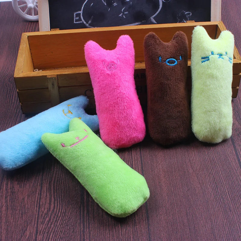 2024 Catnip Toys Funny Interactive Plush Teeth Grinding Cat Toy Kitten Chewing Toy Claws Thumb Bite Cat Mint Pets Accessories