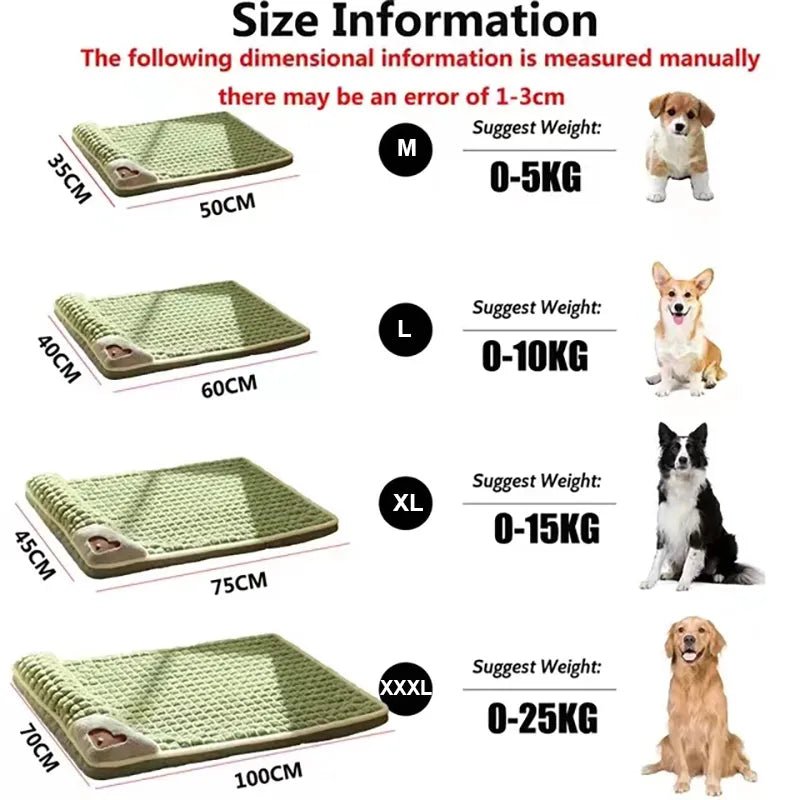 Winter Warm Dog Mat Luxury Sofa for Small Medium Dogs Plaid Bed for Cats Dogs Fluff Sleeping Removable Washable Pet Beds