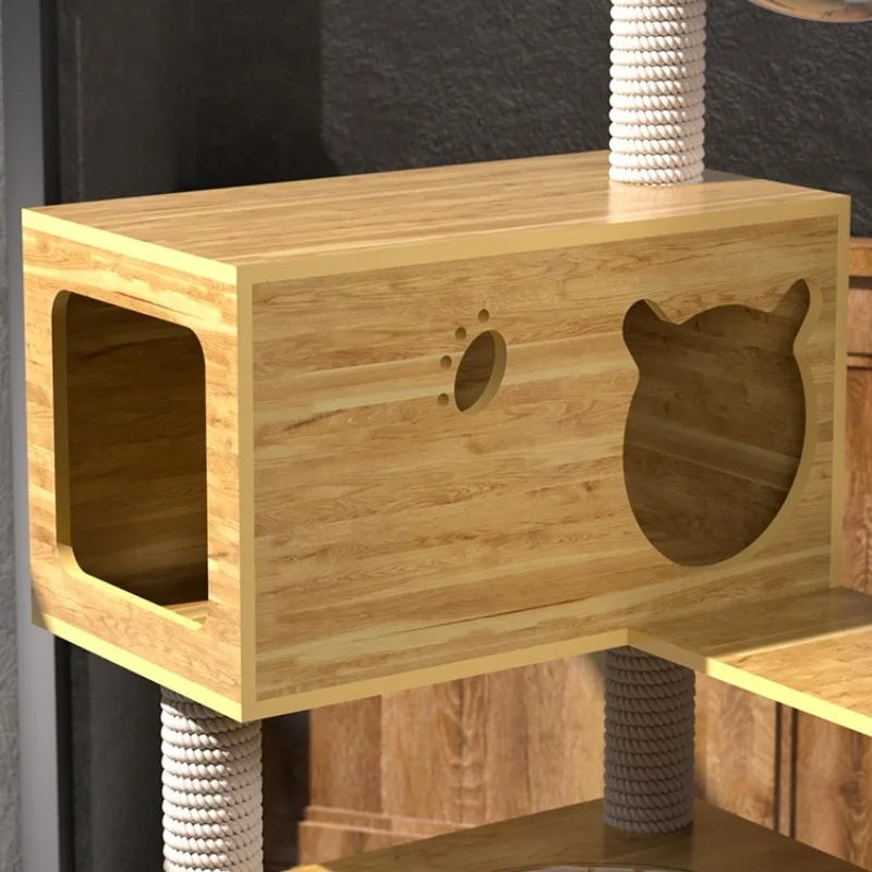 Tree Tower for Large Cats, Cat House, Indoor with Scratcher, Wall Mounts Cave, Couch Pet, Window Hammock, Toys