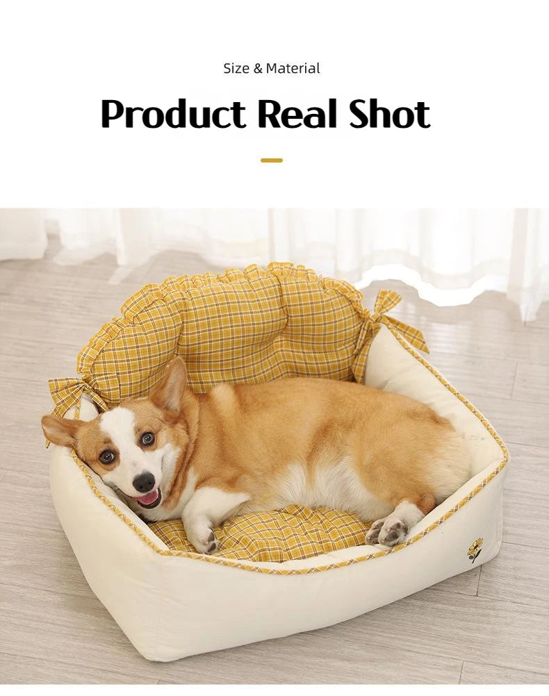 New Pet Bed Comfortable Cat Bed Dog House Cute Pet Tent Deep Sleep Plush Kennel Warm Pet Sofa Bed Pet Supplies