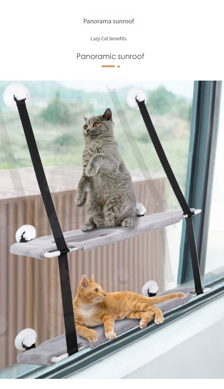 Hamaca para gatos con ventosa para ventana, cama colgante para gatos, nido, colgante de pared doble, marco de escalada para gatos