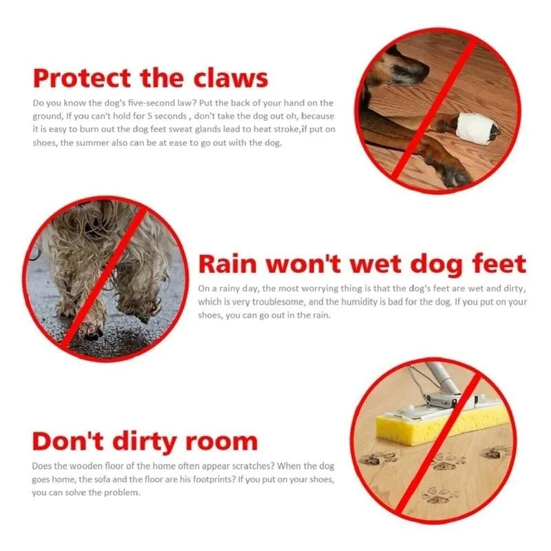 4pcs/set Waterproof Pet Dog Shoes Chihuahua Anti-slip Rain Boots Footwear For Small Cats Dogs Puppy Dog Pet Booties Clothes