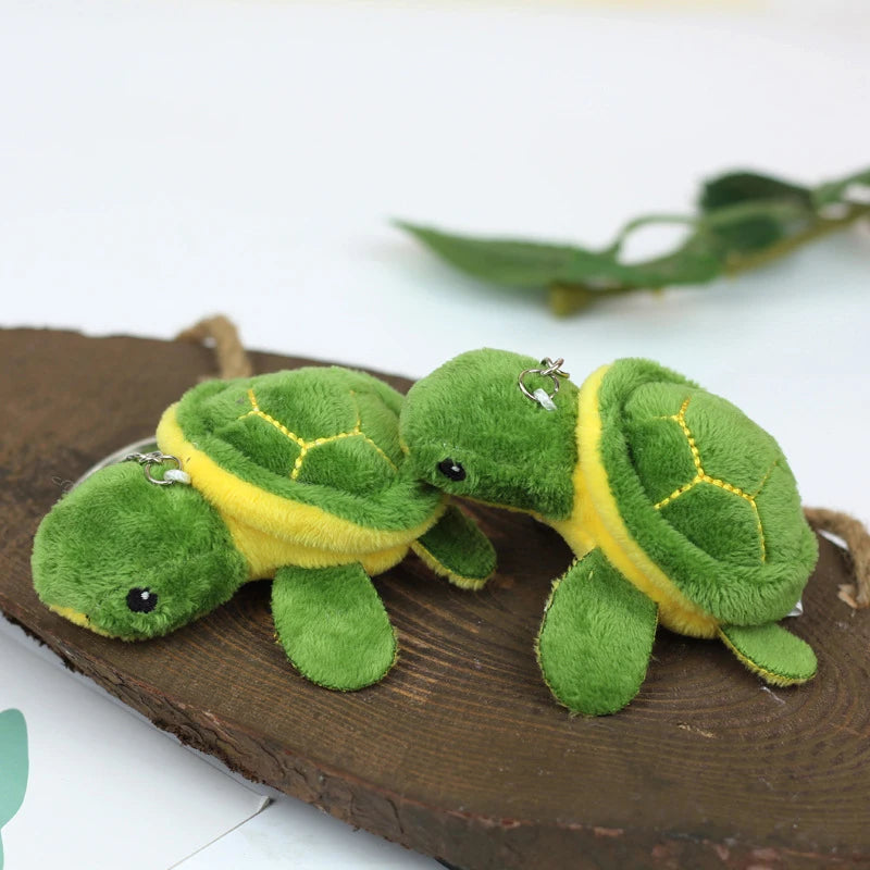 Porte-clés en peluche douce, petite tortue, mignon, dessin animé, pendentif de sac, jouets pour enfants, porte-clés de voiture, pour hommes et femmes, 1 pièce