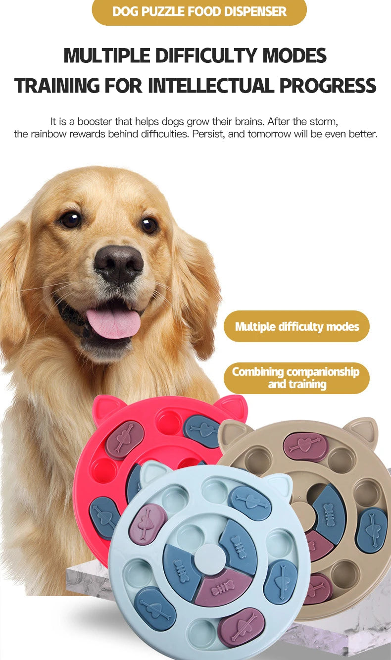 Jouets pour animaux de compagnie, chats et chiens, soulageant l'ennui, assiettes d'alimentation, bols de nourriture lente, entraînement cérébral interactif, équipement d'alimentation, caché